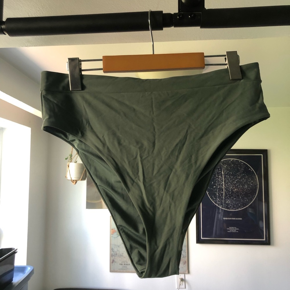 aerie Olive Green Swim Bottoms - High Rise